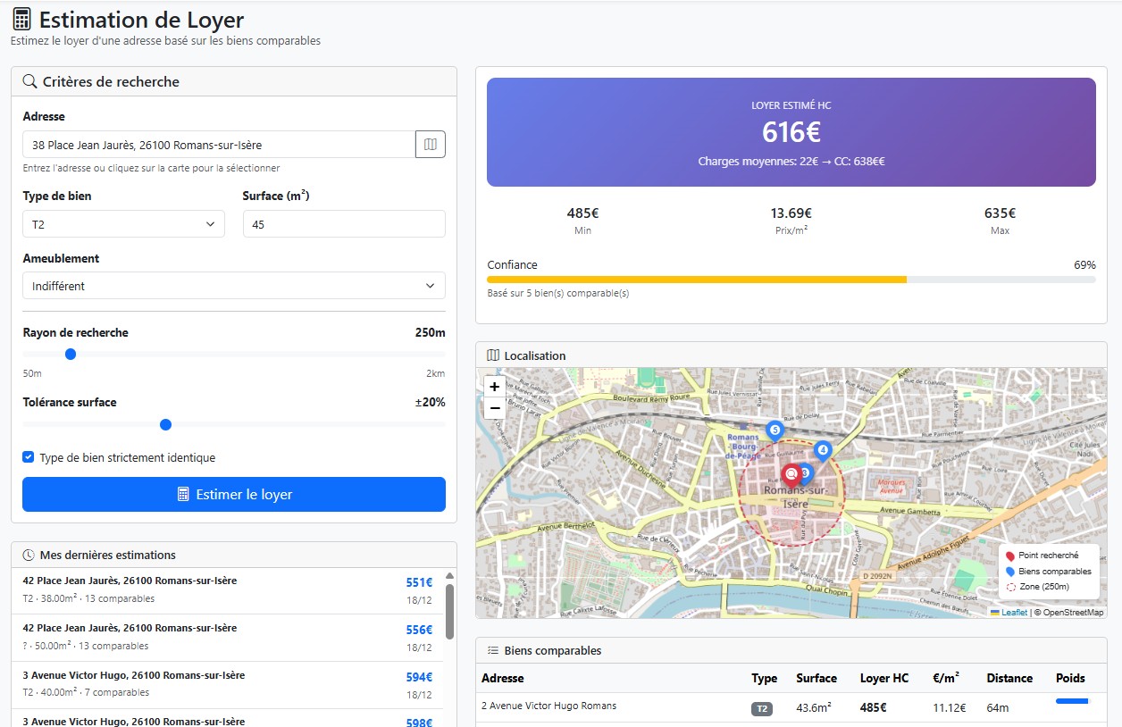 Calculateur de Loyer - Estimation géolocalisée
